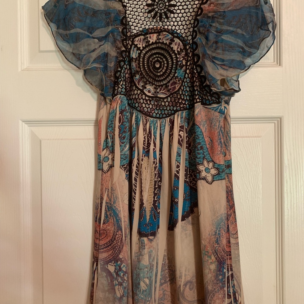 Bohemian baby doll top.